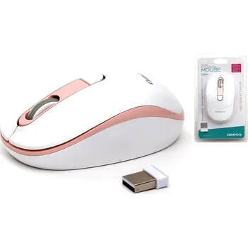 Myš Omega mouse bezdrátová OM220WP bílo-růžová