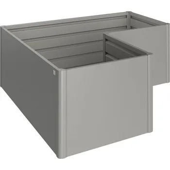 Truhlík Biohort Zvýšený truhlík na zeleninu L šedý křemen metalíza (Rozměr 201 x 201 x 77 cm, tvar L)