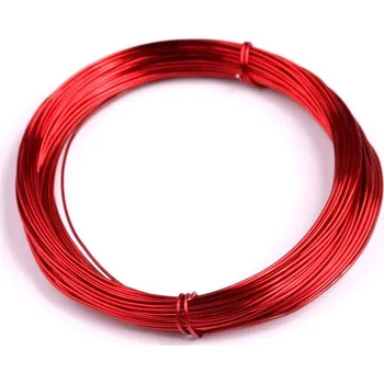 Korálek Alu drát červený (0,8 mm)