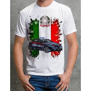 Pánské tričko tričko policie Itálie M (POLICIE tričko s policejním autem)