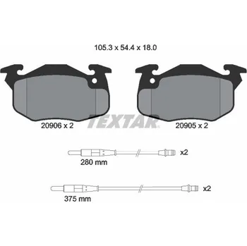 Brzdová destička Sada brzdových destiček, kotoučová brzda TEXTAR 2090604