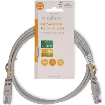 Datový kabel Nedis CCGL85101GY10 LAN UTP kabel CAT5e 1m
