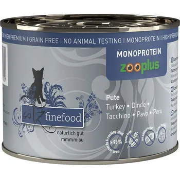 Krmivo pro kočku 6x200g catz finefood Monoprotein zooplus - krůtí