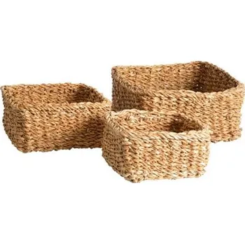 chlebník košík hranatý nízký velký 26x26x12cm mořská tráva