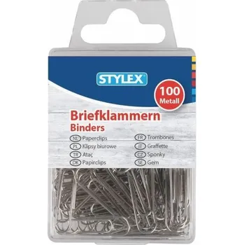 Kancelářské sponky Stylex 32mm, 100ks - stříbrné