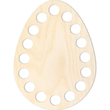 Dřevěné vejce s otvory pro háčkování, 9 x 7 cm