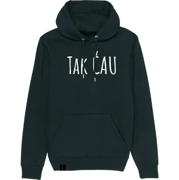 Pánská mikina Černá mikina s kapucí "Tak čau" Velikost: M