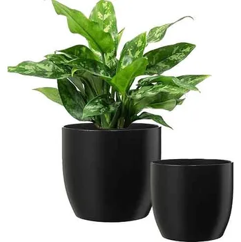 Obal na květináč obal keramický Basel černý matný pr16cm c1943