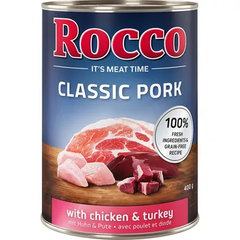 Krmivo pro psa 6x400g Rocco Classic Pork - kuřecí a krůtí