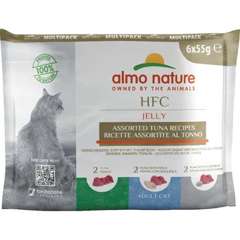 Krmivo pro kočku 12x55g Almo Nature HFC Jelly Pouch - mix tuňák (3 druhy)
