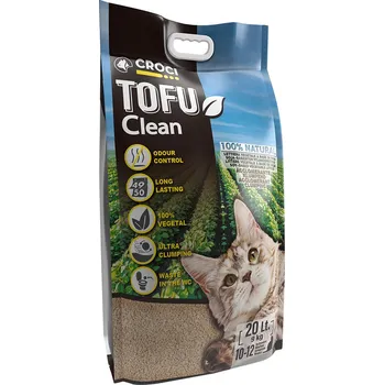 Podestýlka pro kočku 2 x 20 l (ca. 18 kg) Croci Tofu Clean kočkolit
