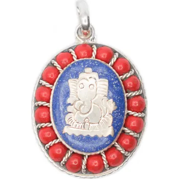 Přívěsek Milujeme Kameny Ganéša - přívěsek - modrý - ovál 40591