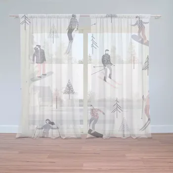 Záclona Záclony Lyžaři: 2 ks - 150x250 cm - Sablio