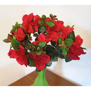 umělá květina Kytice azalek 38 cm červená