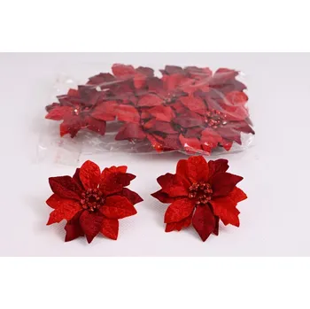 Vánoční dekorace Vánoční hvězda mini 7 cm, červená