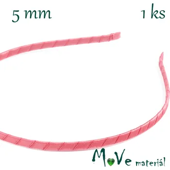 Čelenka jednoduchá potažená růžová/5mm