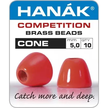 Konické hlavičky Hanák Competition CONE Fluo Red 5,0 mm, 10 ks