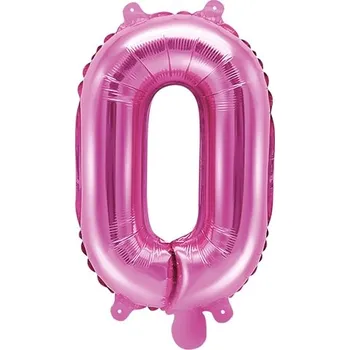 Balónek PartyDeco Fóliové písmeno O růžové, 35 cm