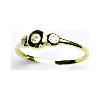 Prsten Zlatý prsten čiré zirkony - T1122 - žluté zlato (Prstýnek se zirkony ve žlutém zlatě)