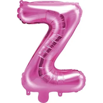 Balónek PartyDeco Fóliové písmeno Z růžové, 35 cm