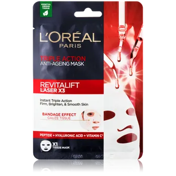 Pleťová maska L'Oréal Paris Revitalift Laser X3 Triple Action Tissue Mask 28 ml