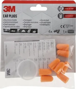 Špunt do uší 3M 1100C4 chrániče sluchu zátkové s úložným boxem 8 ks oranžové