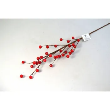 Vánoce Vánoční větev bobule 63 cm, červená
