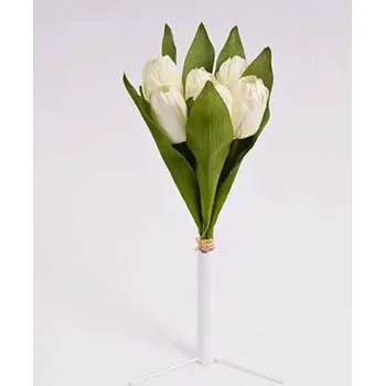 umělá květina Kytice tulipánů 32 cm, bílá