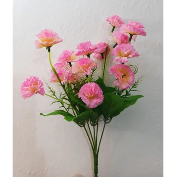umělá květina Karafiát kytice 32 cm růžová