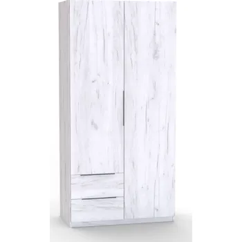 Šatní skříň Skříň VARIO L levé, Dekor: Dub bělený, Úchytky: černé úchytky