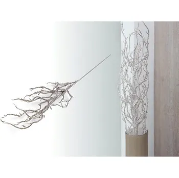 Vánoce Vánoční větev dlouhá s glitry 71 cm, zlatá světlá