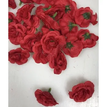 umělá květina Květ růže 3,5 cm červená