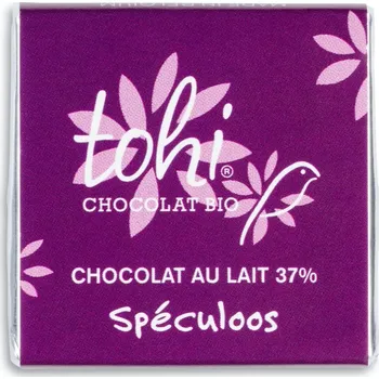 Čokoláda Tohi Bio mléčná mini čokoláda se sušenkami speculoos, 4,5 g