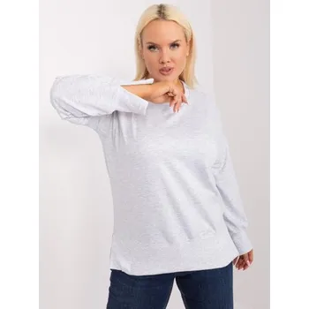 Dámská halenka Dámská halenka s rozparky melanžová plus size LOKAS světle šedá