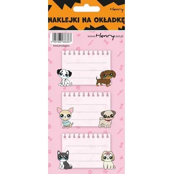 Set školních potřeb Naklejki na zeszyty - Pieski (12szt)