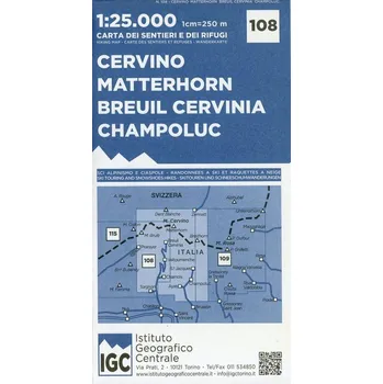 IGC Italien 1 : 25 000 Wanderkarte 108 Cervino - Matterhorn - Breuil Cervinia - Champoluc