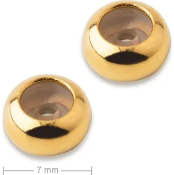 Přívěsek Stříbrný stopper se silikonem 7 x 1,5 mm pozlacený 24K zlatem
