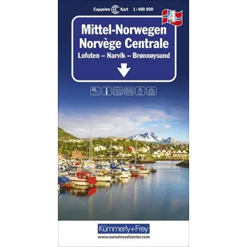 Mittel-Norwegen Nr. 04 Regionalkarte Norwegen 1:400 000 - Hallwag Kümmerly+Frey AG