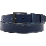 Pánský kožený opasek Black Hand 128-40 tmavě modrý světle prošívaný Velikost = obvod pasu (cm): 105 cm