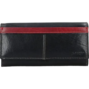 Dámská peněženka LAGEN kožená 7546/T černá/červená BLK/RED