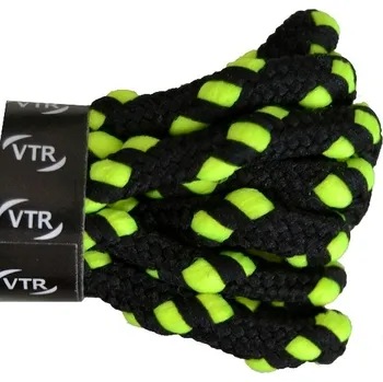 Tkaničky do bot RUNNING LACES uzlíkové tkaničky černo neonové žluté, délka 140 cm