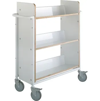 Přepravní vozík na knihy - Vylepšený design - L Barva: Bílá