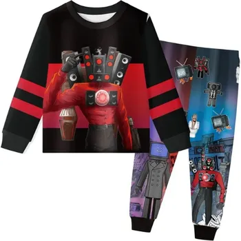 Roblox Dětské dlouhé pyžamo s motivem Skibidi Toilet Varianta: Set 1, Velikost: 110 (4-5 let)