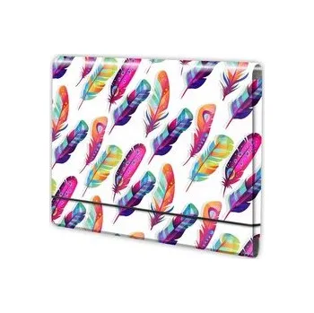 Set školních potřeb Teczka łamana A4 na gumkę piórka