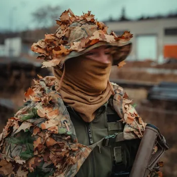 Klobouk Kicking Mustang KMCS Boonie klobouk s 3D listy - Woodland Floor