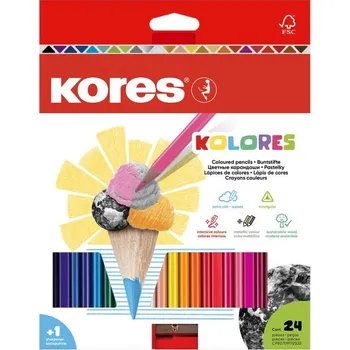 Kresba Pastelky, Kores, trojhranné, 24 kusů