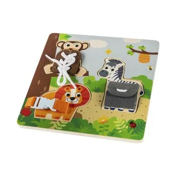 autíčko Dřevěné montessori puzzle, Wood, Hnědá