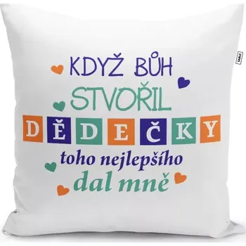 Polštář Polštářek s potiskem - Když Bůh stvořil dědečky - 40 x 40 cm - Sablio