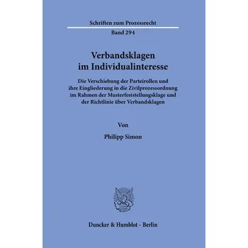 Verbandsklagen im Individualinteresse. - Widmann, Simon Philipp