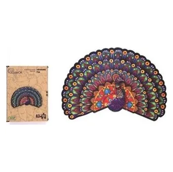 Dřevěná hračka Puzzle drewniane eko 152 Luksusowy paw A3